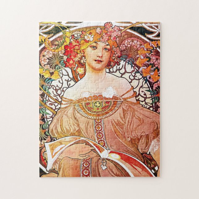 Alphonse Mucha Daydream Floral Vintage Art Nouveau Jigsaw Puzzle (Vertical)