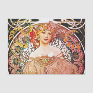 Alphonse Mucha Daydream Floral Vintage Art Nouveau Tissue Paper