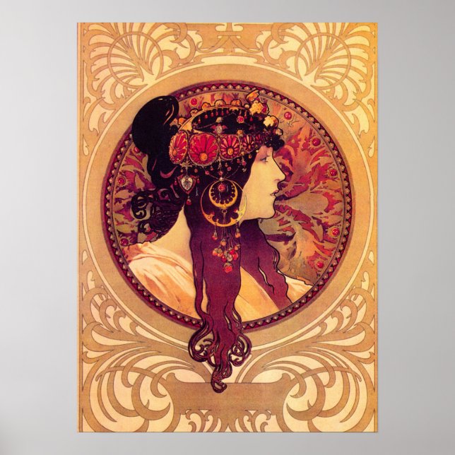 Alphonse Mucha Donna Orechini Poster (Front)