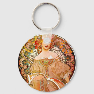 Alphonse Mucha Dreaming (Reverie) Keychain
