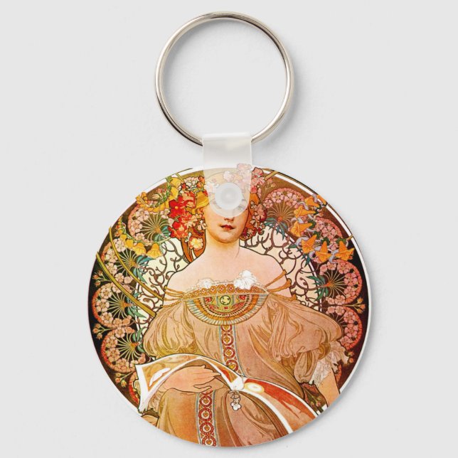 Alphonse Mucha Dreaming (Reverie) Keychain (Front)