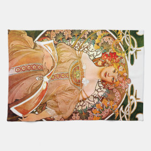 Alphonse Mucha Dreaming (Reverie) Kitchen Towel
