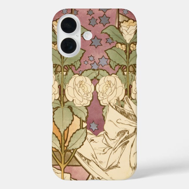 Alphonse Mucha Elegant Art Nouveau Stars Camellia  Case-Mate iPhone Case (Back)
