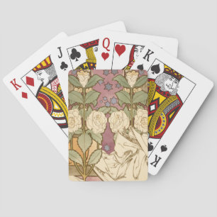 Alphonse Mucha Elegant Art Nouveau Stars Camellia Playing Cards