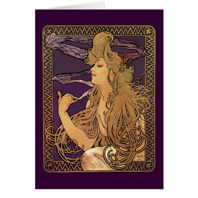 Alphonse Mucha Elegant Woman Artwork (Front)