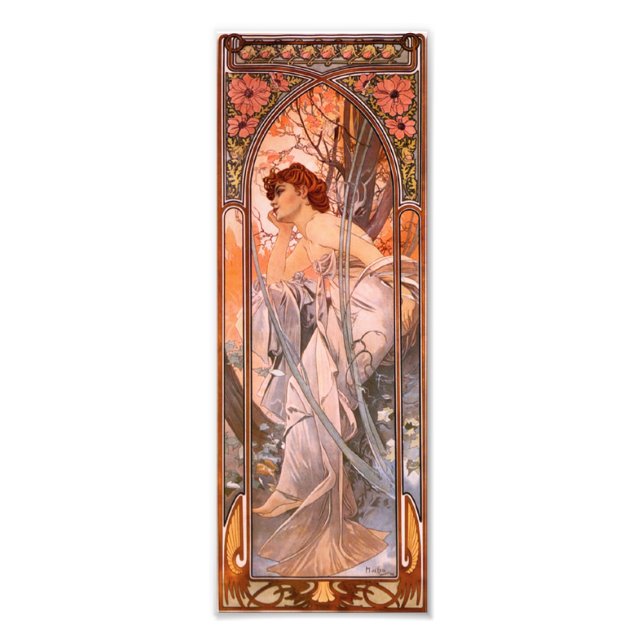 Alphonse Mucha Evening Reverie Print (Front)