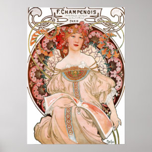Alphonse Mucha - F. Champenois Imprimeur Poster