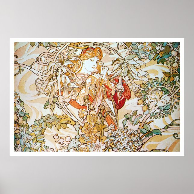 Alphonse Mucha. Femme A La Marguerite 1900 Poster (Front)