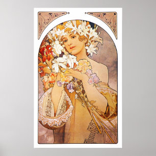 Alphonse Mucha Flower Poster