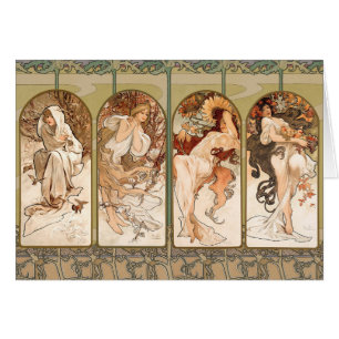 Alphonse Mucha Four Seasons 1897 Art Nouveau Panel