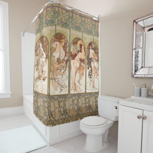 Alphonse Mucha Four Seasons 1897 Art Nouveau Panel (In Situ)