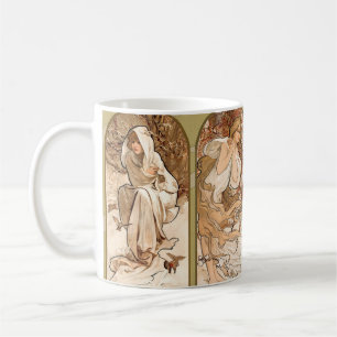 Alphonse Mucha Four Seasons 1897 Art Nouveau Panel Coffee Mug