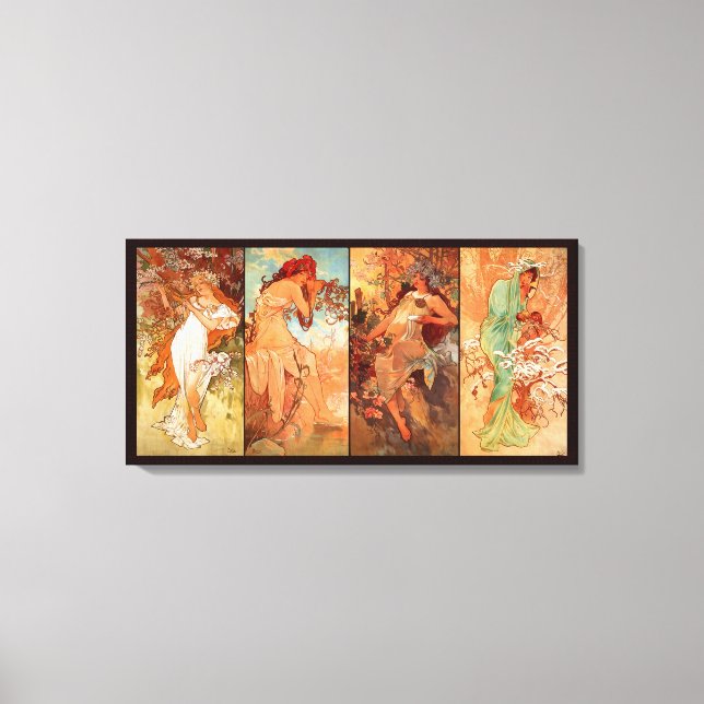 Alphonse Mucha, Four Seasons Canvas Print (Front)
