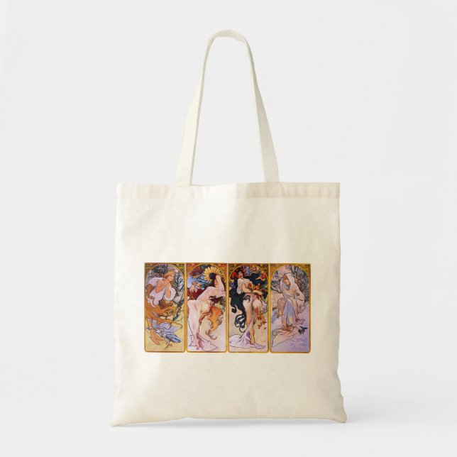 Alphonse Mucha Four Seasons Tote Bag (Front)