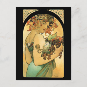 Alphonse Mucha ~ Fruit ( 1897 ) Postcard
