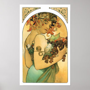 Alphonse Mucha ~ Fruit ( 1897 ) Poster