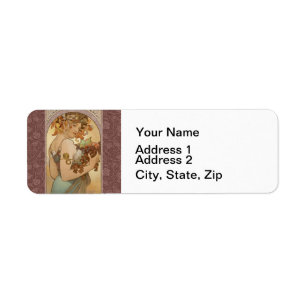 Alphonse Mucha Fruit Art Nouveau Vintage Maiden