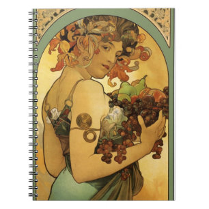 Alphonse Mucha Fruit Painting Notebook