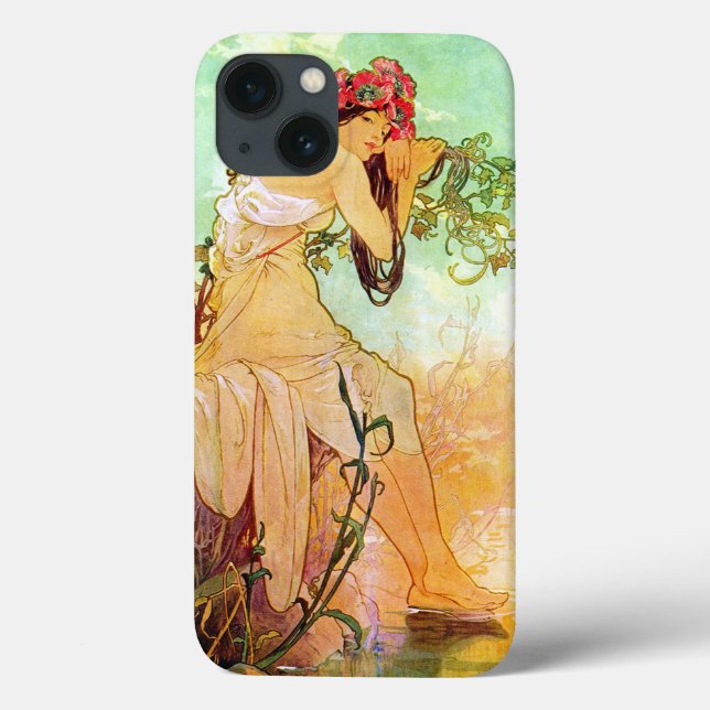 Alphonse Mucha Girl By The Pond Case-Mate iPhone Case (Back)