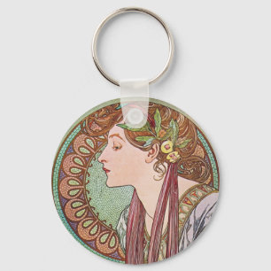 Alphonse Mucha Goddess Art Keychain