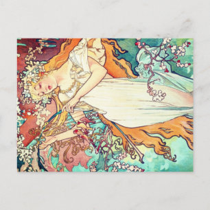 Alphonse Mucha  Holiday Postcard
