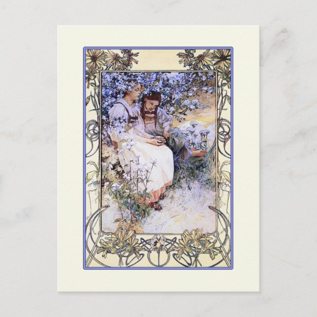 Alphonse Mucha illustration: The Beatitudes Postcard (Front)