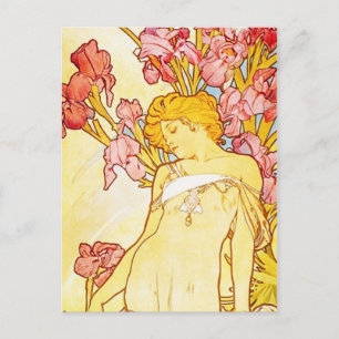 Alphonse Mucha Iris Postcard