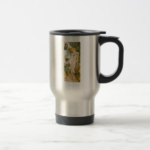 Alphonse Mucha - Iris WB Travel Mug