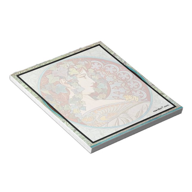 Alphonse Mucha Ivy Notepad (Angled)