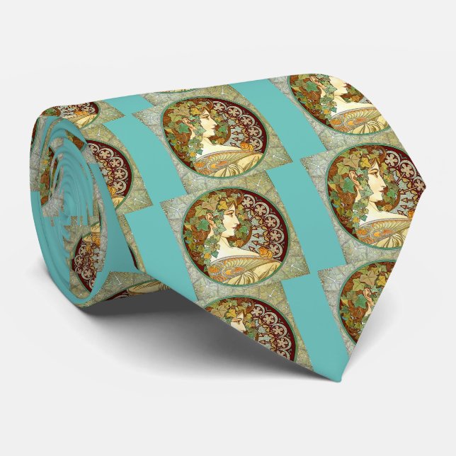 Alphonse Mucha , “ Ivy ” Tie (Rolled)