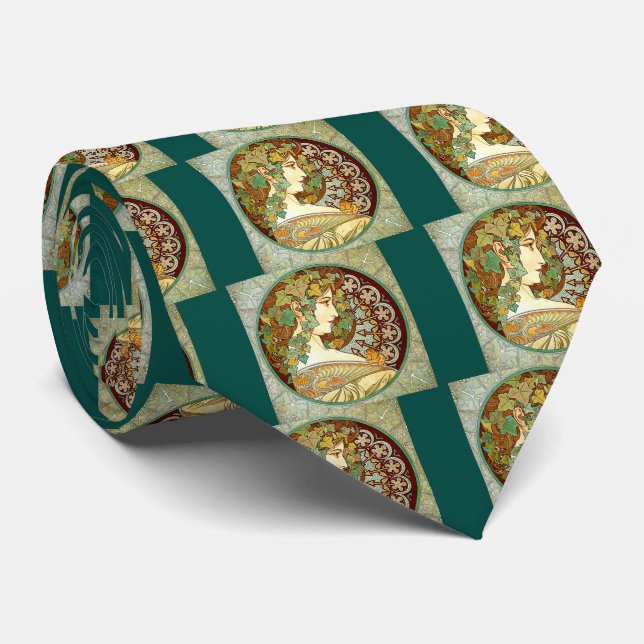 Alphonse Mucha , “ Ivy ” Tie (Rolled)