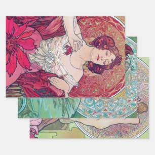 Alphonse Mucha, Jewels Wrapping Paper Sheet