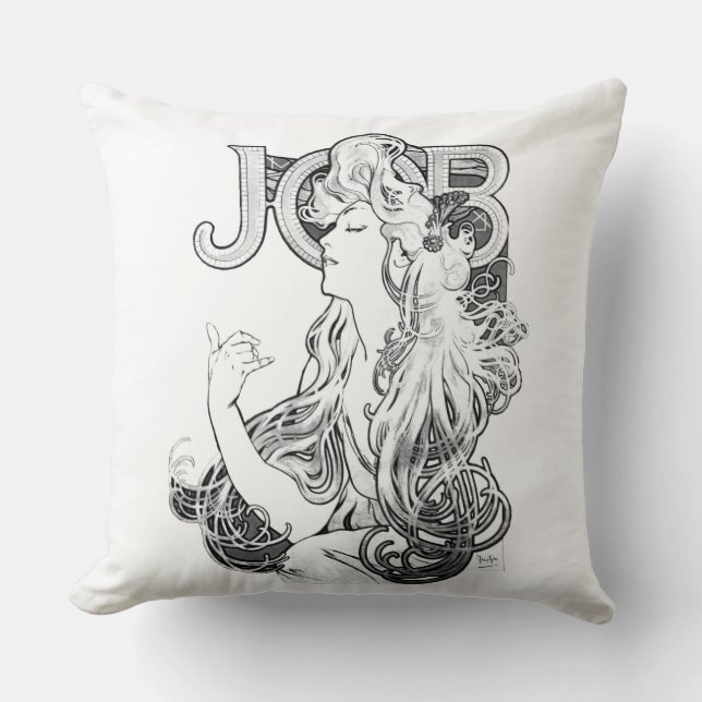 Alphonse Mucha JOB ISOGS Throw Pillow (Front)