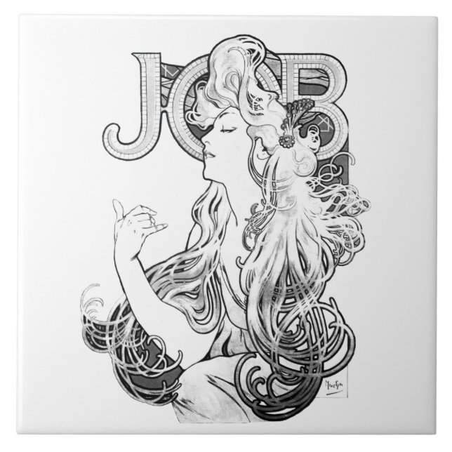 Alphonse Mucha JOB ISOGS Tile (Front)