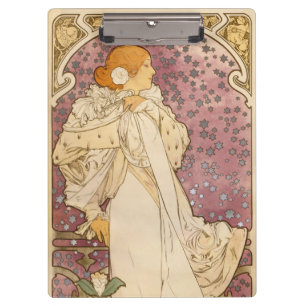 Alphonse Mucha La Dame Aux Camelias: Art Nouveau Clipboard