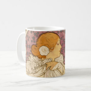 Alphonse Mucha La Dame Aux Camelias: Art Nouveau Coffee Mug