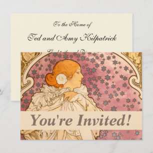 Alphonse Mucha La Dame Aux Camelias: Art Nouveau Invitation