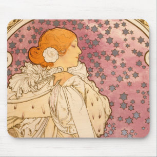 Alphonse Mucha La Dame Aux Camelias: Art Nouveau Mouse Pad
