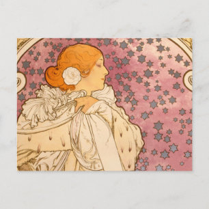 Alphonse Mucha La Dame Aux Camelias: Art Nouveau Postcard