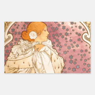 Alphonse Mucha La Dame Aux Camelias: Art Nouveau  Sticker