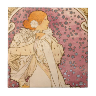 Alphonse Mucha La Dame Aux Camelias: Art Nouveau Tile