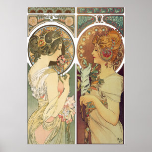 Alphonse Mucha - La Primevere & La Plume  Poster