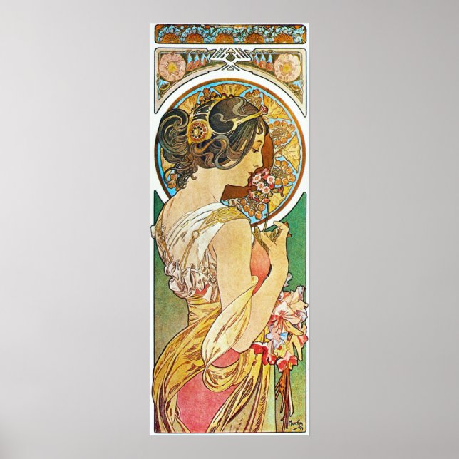 Alphonse Mucha. La Primevere/Polyanthus, 1899 Poster (Front)