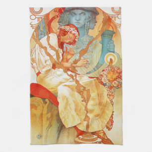 Alphonse Mucha la serviette de cuisine épique