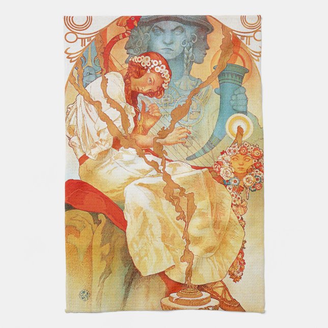 Alphonse Mucha la serviette de cuisine épique (Vertical)