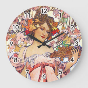 Alphonse Mucha Large Clock