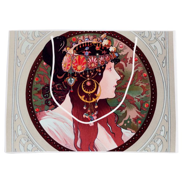 Alphonse Mucha Large Gift Bag (Front)