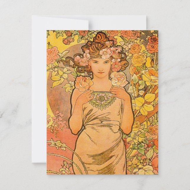 Alphonse Mucha les invitations de rose (Devant)