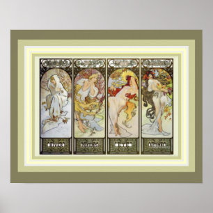Alphonse Mucha Les Saisons Poster 16 x 20