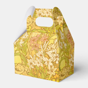Alphonse Mucha Lily Flowers Pattern: Art Nouveau Favor Box
